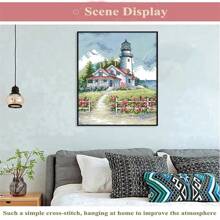 SNA 2025 New Style Seaside Lighthouse Series Patterns Cross Stitch Kit DIY Hand Needlework 11CT Canvas Home Decoration Embroidery Craft Gift - Need to Embroider By Yourself, No Frame Included - View 5