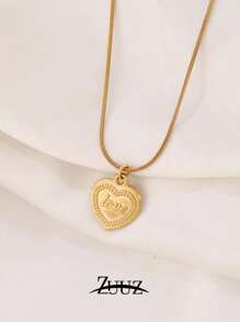 1件可爱不锈钢项链，女士心形吊坠项链，时尚饰品，日常配饰礼品 - 項鍊 - 查看 8