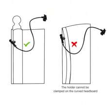 CPAP Hose Holder, Flexible Adjustable Hose Lifter, Non-Slip Bedside Bracket, For Preventing CPAP Tubing Leakage And Tangle - Black - View 7