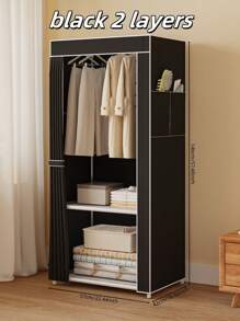 1pc Easy Assemble Wardrobe Closet, High Capacity Storage Cabinet, Sturdy , Space Saving For Bedroom