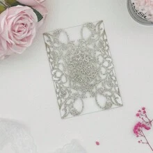 25 piezas Invitaciones de boda con corte láser elegantes de falsa perla, multicolor con acentos brillantes - Adecuadas para bodas, aniversarios y ocasiones especiales - Diseño exquisito con espacio para tarjeta interna, recuerdos de boda, sin incluir tarjetas internas ni sobres