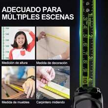 Cinta Metrica Flexometro Regla Retractil Fluorescente 10m - Negro - Ver 7