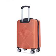4-Piece ABS Lightweight Suitcase, 14 Inch Makeup Box, Aircraft Wheels (14/20/24/28) DARK ORANGE