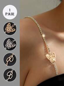 2 szt. damskie ozdobne ramiączka biustonosza ze strasami, modne seksowne odsłonięte ramiączka