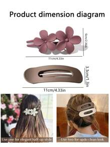 1/3/4pcs Flat Top Hair Clips, Fashion Matte Non-Slip Hair Clips Suitable For All Hairstyles, Multiple Styles For Women Bridal Wedding Party Hair Accessories Home Bathroom Decor
