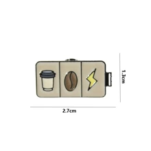 5pcs/Set Unique Imported American Coffee Logo Badge, Creative Cartoon Decoration Metal Brooch For Coat, Sweater