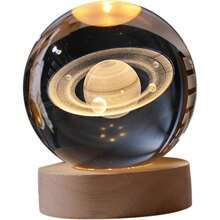 Crystal Led Light Outer Space Decorative Universe Saturn Astronaut Moon Lamp Astronomy Home Decorations