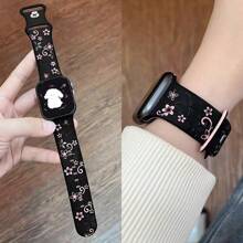 2 piezas Correa para reloj compatible con Apple Watch de 41mm, 40mm, 44mm, 45mm, 42mm, 38mm, 49mm (2024) y 46mm para mujer, con grabado de flores de dos tonos, correa de silicona suave estilo flores, regalo sorpresa para el Día de San Valentín o el Día de la Madre.