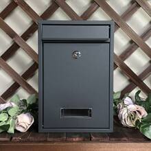 Keyed Wall-Mounted Mailbox Unit] 1pc Lockable Metal Mailbox, Outdoor Wall-Mounted Weatherproof Post Box With Key, Large Capacity For Home And Office Use,Large Steel Lockable Wall Mounted Letter Mail Post Box Postbox Letterbox Mailbox,Post Box Wall Mounted Steel Mail Box Parcel Delivery Box Lockable Letter Weatherproof Post Box With 2 Keys Stylish Letterbox For Keep Your Mail (Black) - Black - View 6