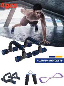 4pcs/Set Unisex Foam Push-Up Bar With Anti-Slip Structure In Opp Bag - Multicolor - View 7