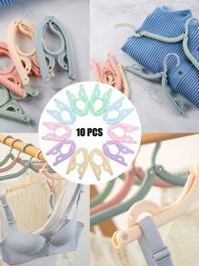 10pcs/5pcs/1pc Random Color Foldable Hanger, Multi-Functional Foldable Drying Rack, Portable Clothes Drying Rack, Non-Slip Foldable, Suitable For Home, Travel, Outdoor, Business Trip, Clothes Storage, Drying, Holiday Gift, Laundry Supplies, Clothes Rack