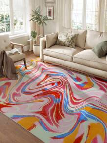 Tapis imprimé coloré en matériau à boucle, lavable en machine, convient pour le salon, la chambre, la cuisine, le patio, le tapis décoratif de terrasse, le paillasson, tapis d'entrée sécuritaire pour les animaux de compagnie et les enfants