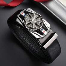 高级自动扣男士腰带，中年商务休闲腰带，百搭休闲、商务、男友、丈夫、父亲、男士礼物，日常穿着、时尚、青少年、户外、度假、运动、旅行、街头、波西米亚风、复古秋季、万圣节秋冬配饰，适合青少年、青年、男士、休闲、户外、运动、度假、毕业礼物、生日、日常穿着