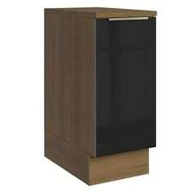 Gabinete Bajo Cocina Madesa Lux 35cm Con Encimera Marrón/Negro - Café integral - Ver 1