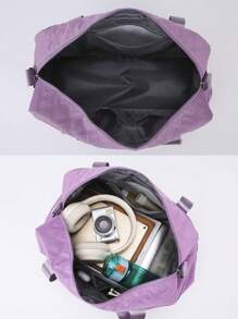 2pcs/Set Lingge Fashionable Short Distance Travel Bag Set, Travel Fitness Bag+Wash Bag, Short-Term Travel Bag, Swimming Yoga Fitness Bag, Multifunctional Multi Pocket Shoe Bag, Oxford Cloth Material, Waterproof Dry Wet Separation Holiday Essentials Holiday Travel Essentials Travel Accessories - Multicolor - View 3