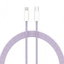 1 pieza/4 piezas Cable de datos trenzado de nailon de Tipo C a Lightning de 20W, 3.3ft/100cm, compatible con iPhone 14 13 12 11 Pro Max XR XS X 8 7 6 Plus SE/iPad, cable de carga rápida de alta velocidad