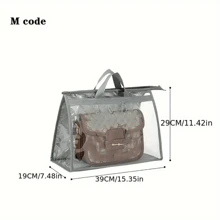 1pc Transparent Large Capacity Portable Storage Bag - High Quality Dust-Proof Hanging Bag, Saves Closet Space, Convenient For Storage And Organization, Each Bag Is Easy To Carry, Minimalist Transparent Handheld Storage Bag, Dust-Proof And Moisture-Proof Storage Bag, Multi-Functional Wardrobe Bag - Grey - View 6