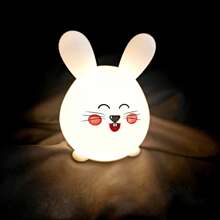 Luz nocturna con forma de ratón LED linda, hecha de material de silicona seguro, lámpara de mesita de noche para dormir, regalo de cumpleaños