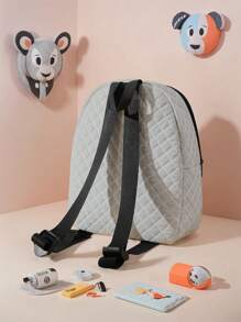 1pc Customizable Rhomboid Backpack, Can Be Customized With Your Unique Design, Suitable For Children And Teenagers, Can Print Your Own Photo Or Friend/Sibling's Photo As A Gift, Multi-Functional, Ornamental, Letter, Stylish, Modern, Colorful, Cute, Adorable, Casual, Custom, Personalized, Unique, Customized, Ideal Gifts For Him, Ideal Gifts For Her