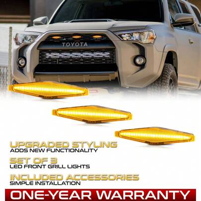 3PCs [RAPTOR STYLE] LED Grille Light Parking Lamp For 2014-2023 Toyota 4Runner