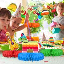 Mexican Themed Honeycomb Centerpiece ForFiesta Party Decorations May 5th, Taco Parties, Birthdays Day Of The Dead Celebrations - Multicolor - View 6