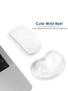 Soft Mouse Wrist Pad Comfortable And Cool Silicone Gel Ergonomic Pad Small Hand Pain Relief Support Pad Gel Filling Is Suitable For Laptop, Office And Home (Transparent)