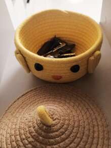 Sanrio 1 pezzo Scatola di immagazzinaggio per cani budino, cesto di immagazzinaggio da scrivania per snack, oggetti vari, cosmetici, con coperchio, cestino decorativo per la casa
