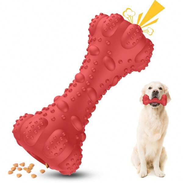 Juguetes indestructibles para perros masticadores agresivos, dispensador de golosinas chirriantes, juguete para perros interactivos resistentes para perros medianos y grandes con goma