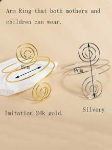 1pc Fashionable Women Silver Spiral Arm Band, Sexy Beach Bracelet