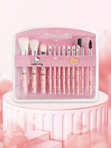 Sanrio Set di 7 pennelli trucco Hello Kitty di Sanrio, pennelli morbidi e portatili per il trucco