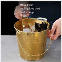304 Stainless Steel Ice Bucket, Ice Bucket, Ice Tongs, Portable Ice Bucket, Convenient Ice Bucket, Long Cold Storage Time, Thickened Material, Multi-Purpose Portable Bucket, Portable Bucket, Gift For Father - Multicolor - View 11