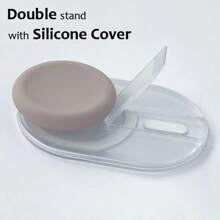 1 Pc Double Bracket Magnetic Cell Phone Grip Holder Stand With Silicone Cover, For Magsafe Cellphone Grip Tok Griptok Compatible With Iphone 16/15/14/13/12 Series Magnetic Phone Socket Pocket Phone Holder