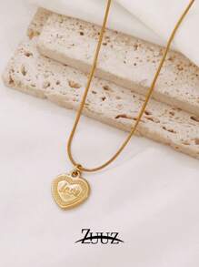 1件可爱不锈钢项链，女士心形吊坠项链，时尚饰品，日常配饰礼品 - 項鍊 - 查看 5