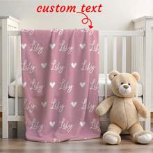 This Personalized Name Blanket Is An Excellent Holiday Gift For Classmates, Friends, And Family. It Can Be Used For Leisure, Relaxation, Camping, And Travel, And Is Also An Ideal Mother's Day Gift. Suitable For Giving To Family, Friends, Or As An Anniversary Gift. - Pink - View 1