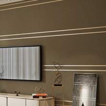 现代简约客厅电视背景墙纸 - 咖啡棕 - 查看 5