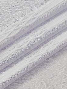 VEHEDE 2 Teli Tendine in lino bianco semi-trasparente per soggiorno, tendine in lino con texture ricamata per camera da letto - Bianco&Bianco - Visualizzare 6