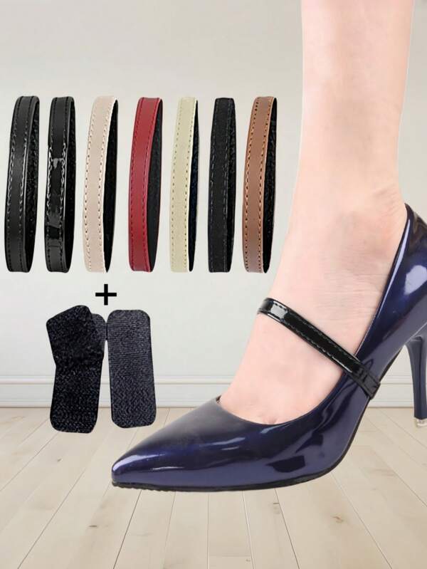 1/3 paia di lacci elastici per tacchi alti, senza necessità di allacciarli, antiscivolo, design con chiusura adesiva