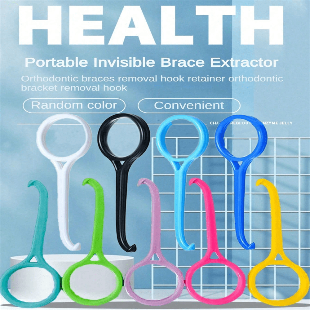 Set de 5/10 piezas ganchos de extracción aleatorios en color para retirar de forma conveniente, rápida y sin esfuerzo los alineadores dentales, higiénicos y fáciles de transportar