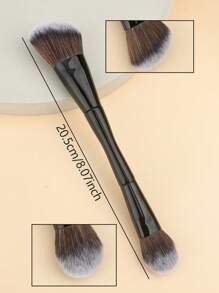1 Piece Dual-Ended Makeup Brush Set: Angled Foundation Brush, Round Foundation Brush, Contour Brush, Flat Foundation Brush