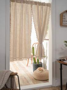 Bubaba 2 pièces Rideaux vintage fait à la main de matière similaire au lin, rideaux de confidentialité beiges pour l'entrée, la chambre à coucher, la penderie, la fenêtre, bloquant la lumière et l'isolation thermique pour le salon