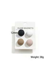 4pcs/12pcs Zinc Alloy Magnetic Buckle, Magnetic Buckle For Headscarf, Strong Magnetic Silk Scarf And Shawl Buckle For Muslims, Round Magnetic Headscarf Pin, Brooch For Ladies, All Season