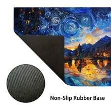 1 buc. Mouse Pad extins pentru jocuri, anti-alunecare, design cu model de artă cu cer înstelat, covoraș de birou durabil, cu margini cusute precise, potrivit pentru sporturi, computer și birou, covoraș de masă, covoraș pentru insulă