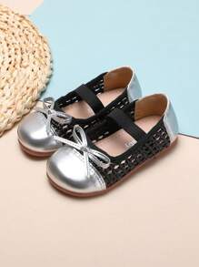 1 Pair Black Slip-On Flat Shoes For Baby Girls, Simple Versatile Toddler Casual Shoes Suitable For Outdoor, Summer