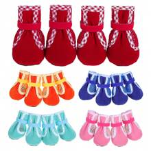 Set de 4 zapatos para perros con suela suave antideslizante y malla, zapatos para mascotas de razas pequeñas con suela blanda y transpirable, para usar en todas las estaciones