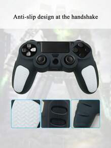 1 Stück PlayStation 4 Controller Hülle, Silikon dickeres Zweifarbdesign, rutschfest, kratzfest, schweißresistent, verbesserte Spielsteuerung