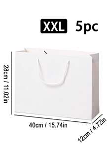 1 件白色多尺寸礼品袋、节日礼品袋、服装包装袋、购物袋、手提袋 - 白色 - 查看 22