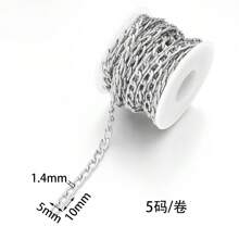 5m/Rotolo Catena a maglie in lega di alluminio di varie dimensioni, leggera, resistente alla corrosione, per bracciali, collane, orecchini, creazione di gioielli fai-da-te - Catena in alluminio - Visualizzare 18