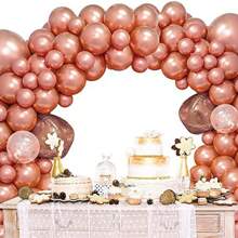 25 Pieces Glitter Rose Gold Balloons, 10 Inch Metallic Rose Gold Balloons For Birthday Wedding Party Decoration Summer Gifts Beach Back To School School Supplies Room Decor