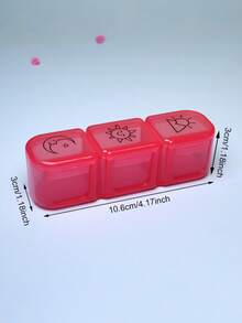 Solid Color New Model, Morning, Middle, And Evening Three Time Three Compartment Medicine Box, Multi-Color Optional, Portable Packaging Separated Medicine Box