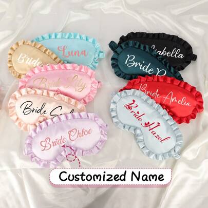 Customized Eye Mask, Personalized Sleep Mask, Satin Eye Mask, Single Party Gift, Bridesmaid Invitation Gift, Bridesmaid Gift